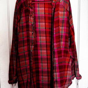 We The Free People Distressed Flannel Shirt – Cozy, Edgy, and Effortless…